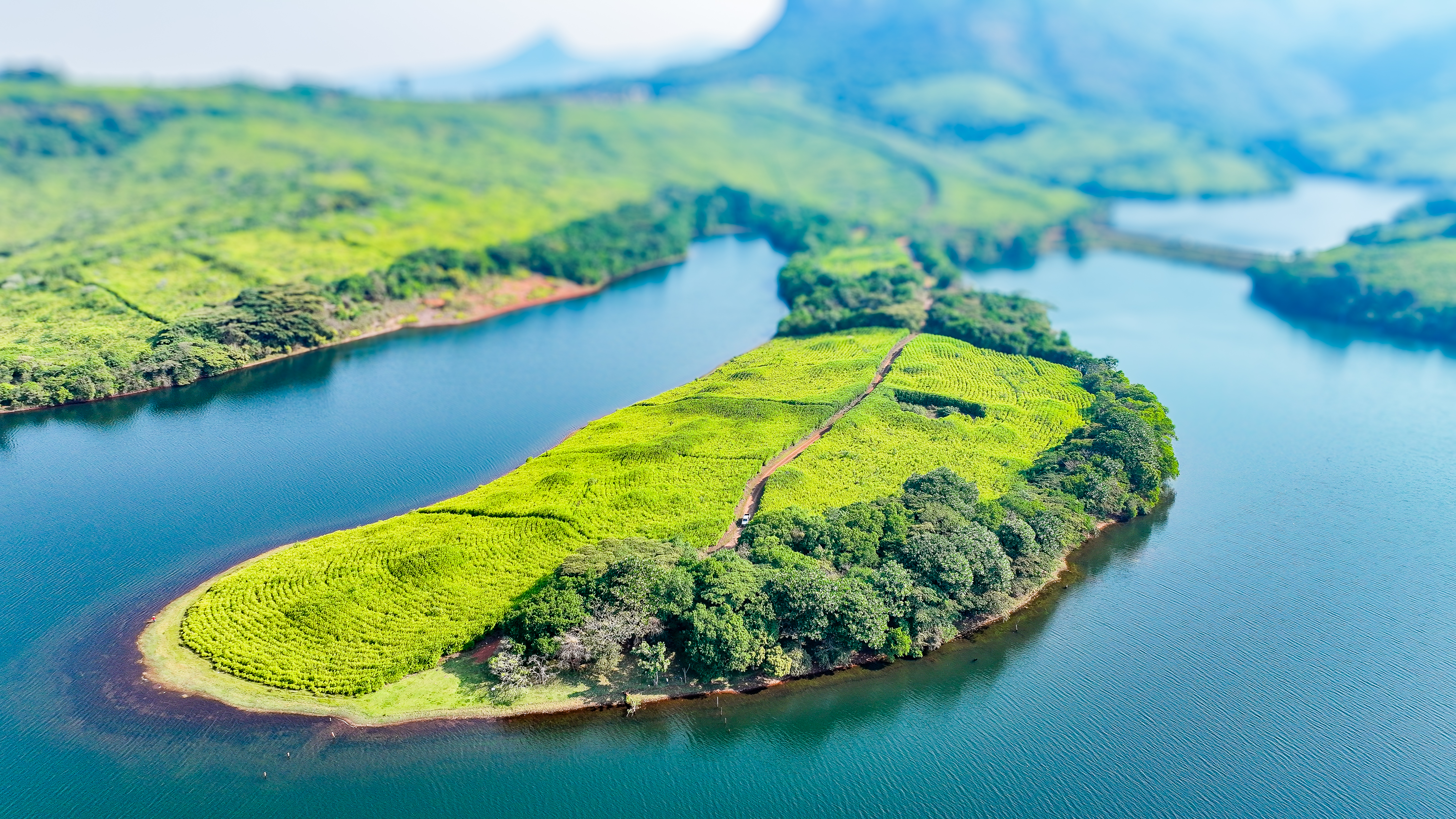 Aerial view of Thathe Beach Island